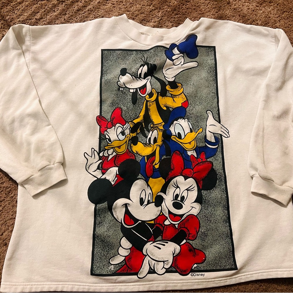 Vintage Disney Characters Graphic Crew neck Sweatshirt size Large